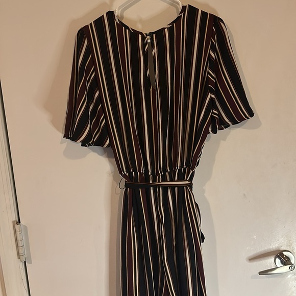 Striped Burgundy Romper - Picture 6 of 6